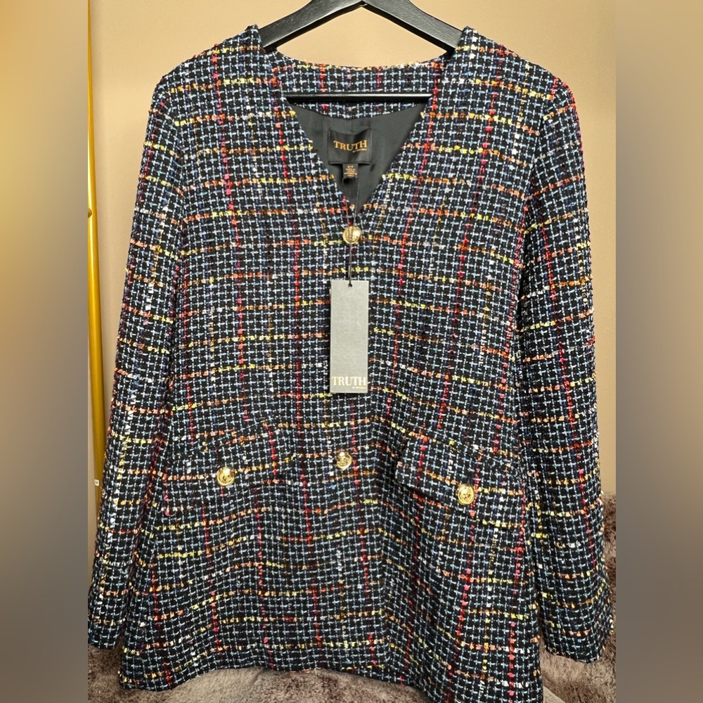 &129(NWT) TRUTH Tweed -Jacket Long Sleeves